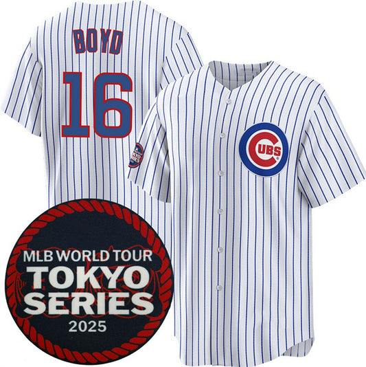 Chicago Cubs #16 Matthew Boyd White RONA 2025 World Tour Tokyo Series Home Stitched Jersey