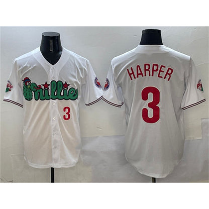 Philadelphia Phillies #3 Bryce Harper White RONA Phanatic Limited Stitched Jersey