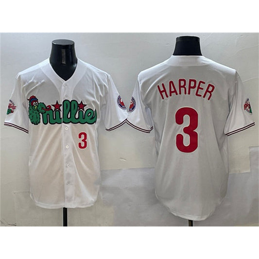 Philadelphia Phillies #3 Bryce Harper White RONA Phanatic Limited Stitched Jersey