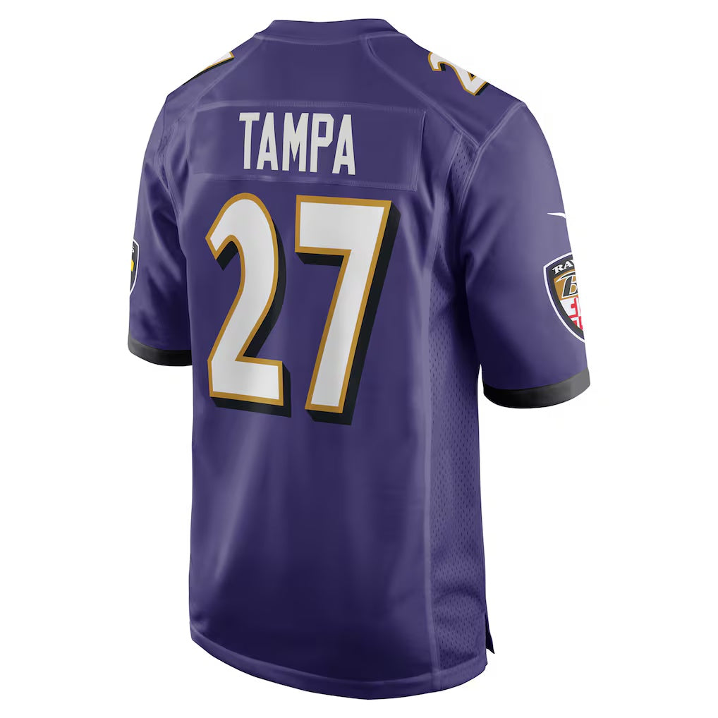 B.Ravens #27 T.J. Tampa Purple RONA Team Game Jersey
