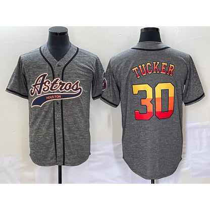Houston Astros #30 Kyle Tucker Grey RONA Gridiron Cool Base Stitched Jersey