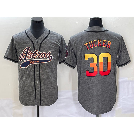 Houston Astros #30 Kyle Tucker Grey RONA Gridiron Cool Base Stitched Jersey