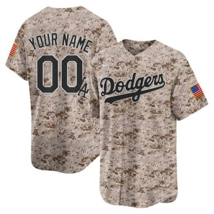 Custom Los Angeles Dodgers USMC Alternate Vapor Premier Limited Jersey ¨C Desert RONA
