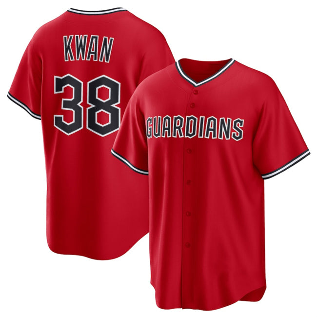 Cleveland Guardians #38 Steven Kwan Red RONA Cool Base Limited Stitched Jersey