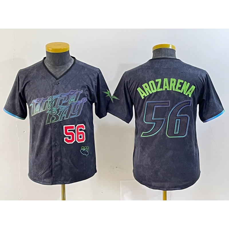 Tampa Bay Rays #56 Randy Arozarena Number Charcoal RONA 2024 City Connect Limited Stitched Jerseys