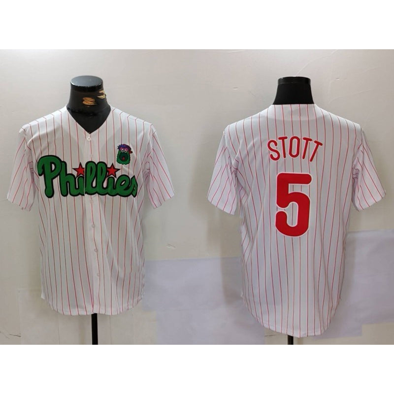 Philadelphia Phillies #5 Bryson Stott White Green RONA Cool Base Stitched Jersey 2