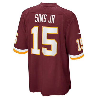 W.Football Team #15 Steven Sims Jr. Burgundy RONA Game Player Jersey