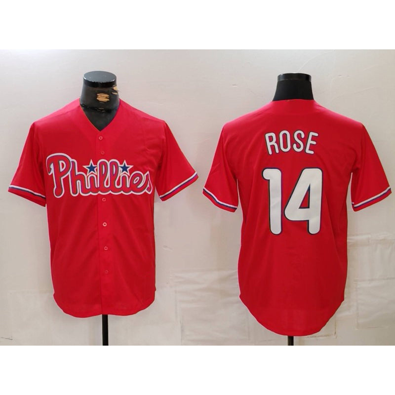 Philadelphia Phillies #14 Pete Rose Red RONA Cool Base Stitched Jersey