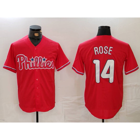 Philadelphia Phillies #14 Pete Rose Red RONA Cool Base Stitched Jersey