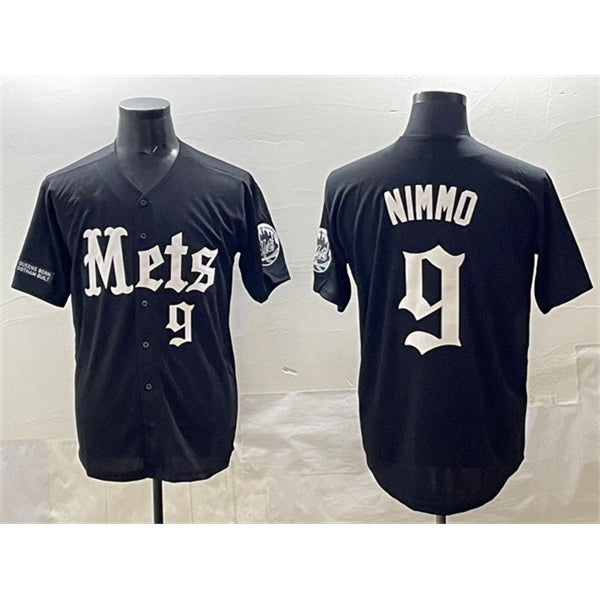 New York Mets #9 Brandon Nimmo Black RONA 'Gotham Gothic Edition' Vapor Premier Limited Stitched Jersey