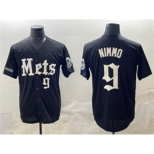 New York Mets #9 Brandon Nimmo Black RONA 'Gotham Gothic Edition' Vapor Premier Limited Stitched Jersey