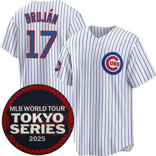 Chicago Cubs #17 Vidal Bruj¨¢n White RONA 2025 World Tour Tokyo Series Home Stitched Jersey