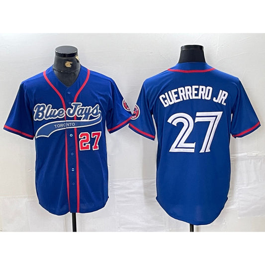 Toronto Blue Jays #27 Vladimir Guerrero Jr Blue RONA Cool Base Stitched Jersey 3