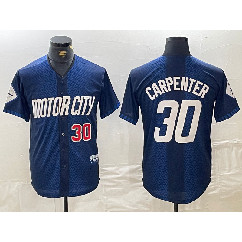 Detroit Tigers #30 Kerry Carpenter Number 2024 Navy RONA City Connect Cool Base Limited Stitched Jersey