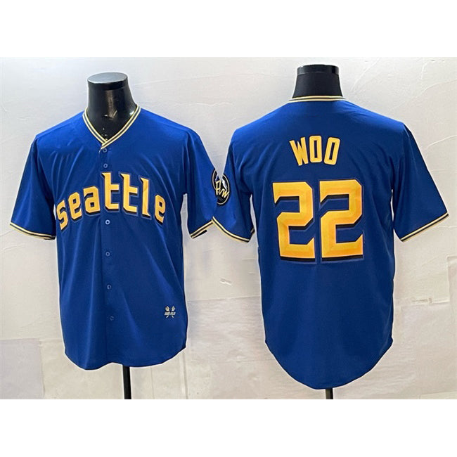 Seattle Mariners #22 Bryan Woo Royal RONA 2025 Limited Stitched jersey