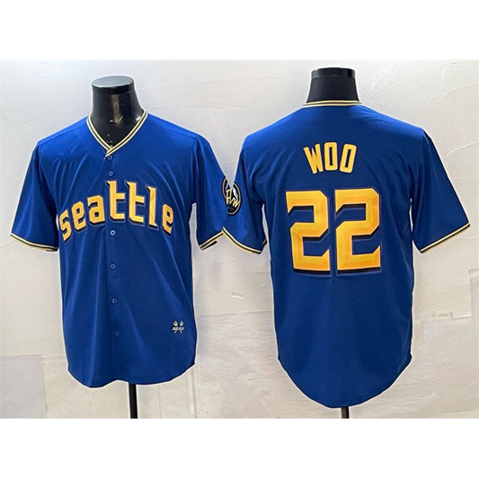 Seattle Mariners #22 Bryan Woo Royal RONA 2025 Limited Stitched jersey