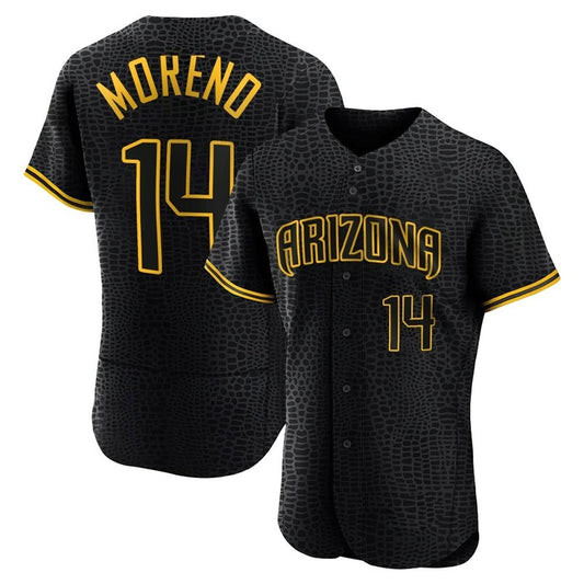 Arizona Diamondbacks #14 Gabriel Moreno Player Black RONA Snake Skin City Limited Elite Home Game Stitched Jerseys
