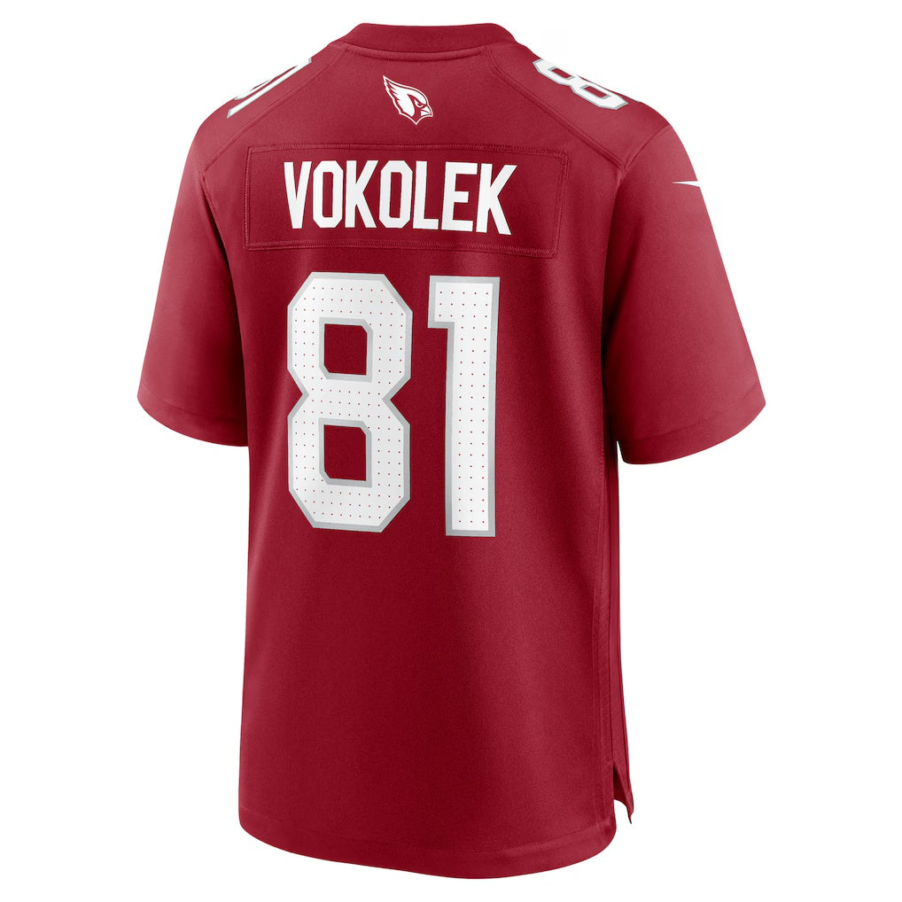 A.Cardinals #81 Travis Vokolek Cardinal RONA Team Game Jersey