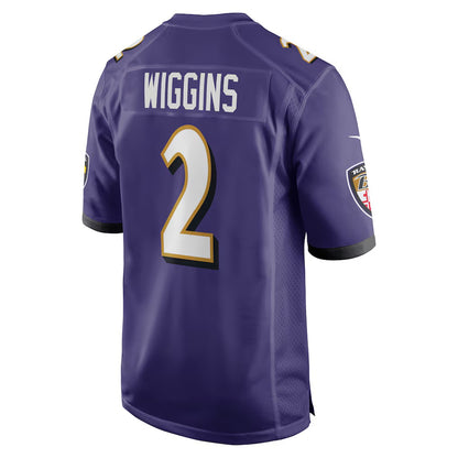 B.Ravens #2 Nate Wiggins Purple RONA Player Game Jersey