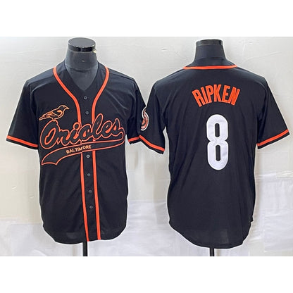 Baltimore Orioles #8 Cal Ripken Jr Black RONA Cool Base Stitched Jersey