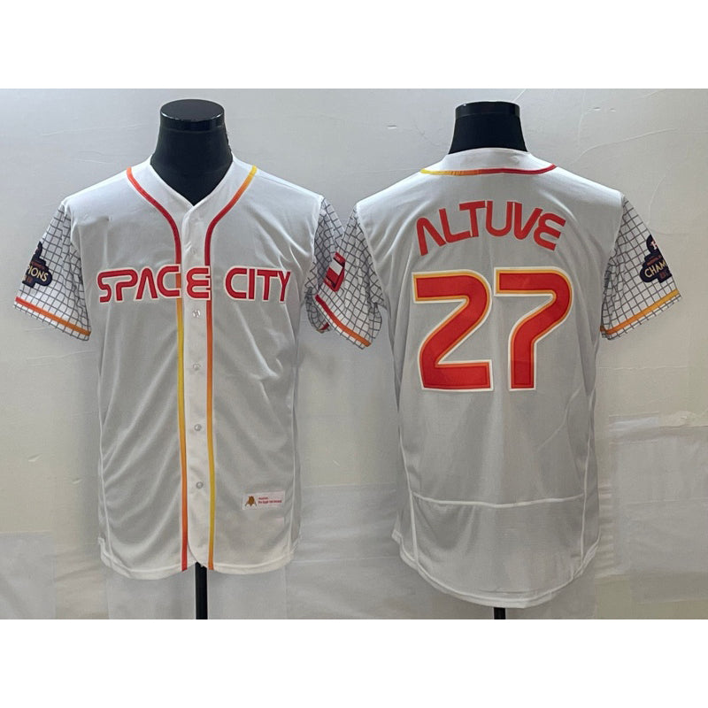 Houston Astros #27 Jose Altuve Number White RONA 2023 City Connect Flex Base Stitched Jersey 3
