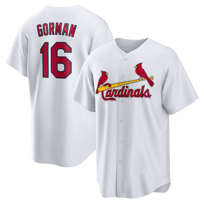 St. Louis Cardinals #16 Nolan Gorman White RONA Home Replica Jersey