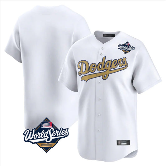 Los Angeles Dodgers Blank Player White Gold RONA Collection Limited Home World Series Stitched Jerseys