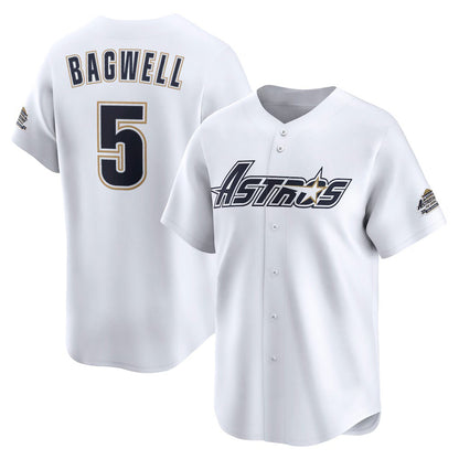 Houston Astros #5 Jeff Bagwell White RONA Throwback Cooperstown Collection Limited Jersey