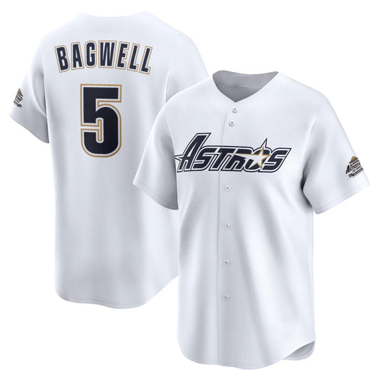 Houston Astros #5 Jeff Bagwell White RONA Throwback Cooperstown Collection Limited Jersey