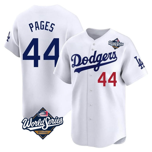 Los Angeles Dodgers #44 Andy Pages Player White RONA World Series Limited Home Stitched Jerseys