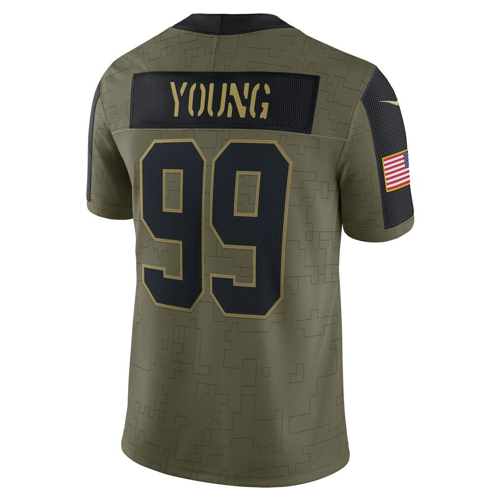 W.Football Team #99 Chase Young Olive RONA Salute To Service Limited Player Jersey