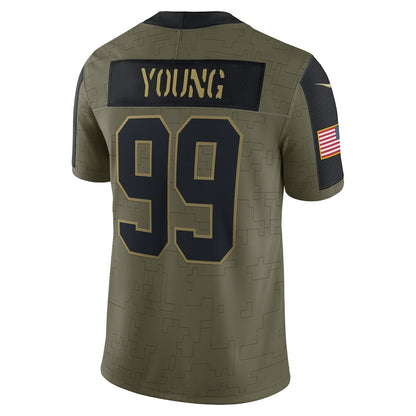 W.Football Team #99 Chase Young Olive RONA Salute To Service Limited Player Jersey