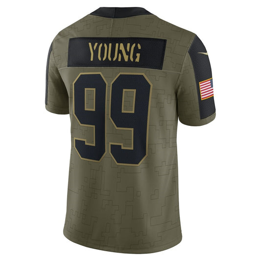 W.Football Team #99 Chase Young Olive RONA Salute To Service Limited Player Jersey