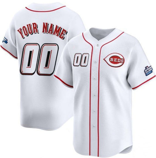 Custom Cincinnati Reds Active Player White RONA 2025 Speedway Classic Home Limited Stitched Jersey