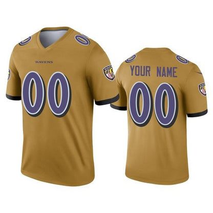 Custom B.Ravens Gold RONA Inverted Legend Jersey
