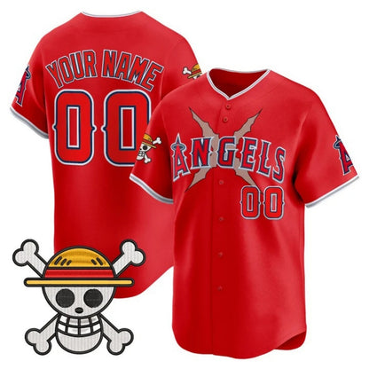 Custom Los Angeles Angels x One Piece Red RONA Vapor Premier Limited Jersey - Stitched