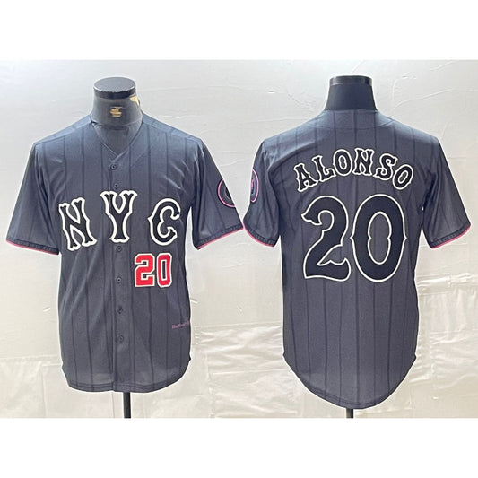 New York Mets #20 Pete Alonso Number Grey RONA 2024 City Connect Cool Base Stitched Jerseys