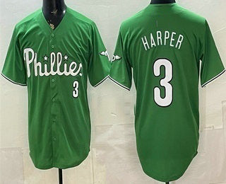 Philadelphia Phillies #3 Bryce Harper Green RONA Limited Stitched Jersey