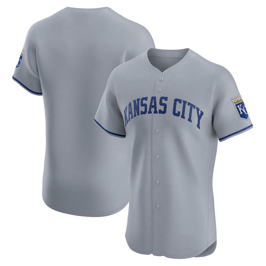 Kansas City Royals Gray RONA Road Vapor Premier Elite Patch Jersey