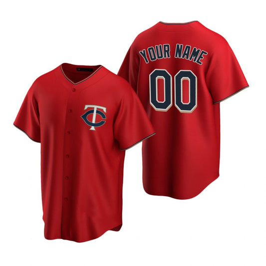 Custom Minnesota Twins Red RONA Stitched Cool Base Jersey