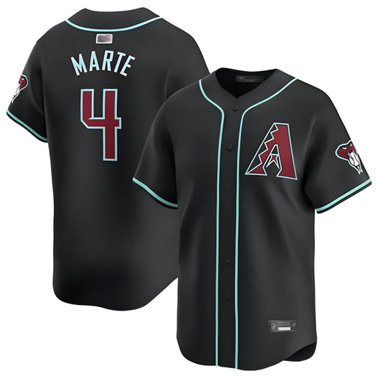 Arizona Diamondbacks #4 Ketel Marte Player Black RONA Limited Home Game Stitched Jerseys