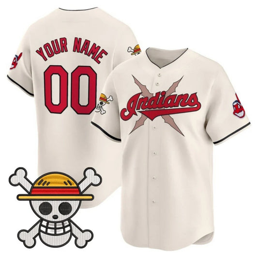 Custom Cleveland Indians x One Piece Cream RONA Vapor Premier Limited Jersey - Stitched