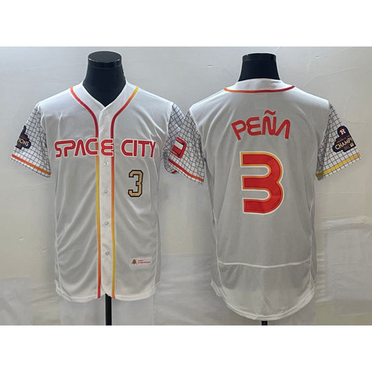 Houston Astros #3 Jeremy Pena Number White RONA 2023 City Connect Flex Base Stitched Jersey 2