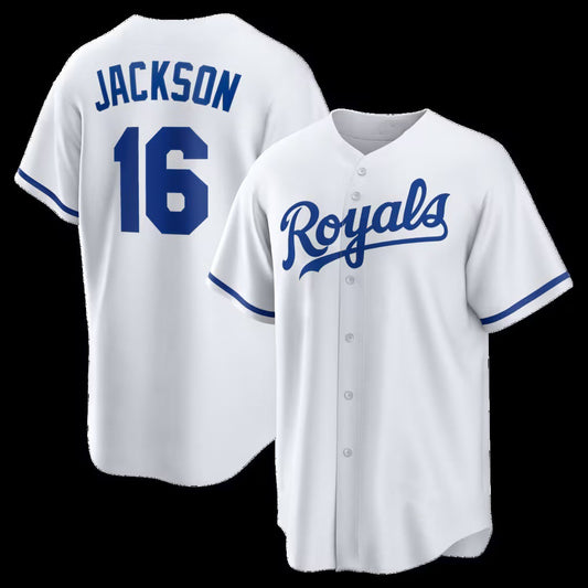 Kansas City Royals #16 Bo Jackson White RONA Home Retired Player Replica Jersey