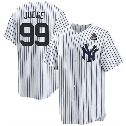 New York Yankees #99 Aaron Judge White RONA 2024 World Series With Name Cool Base Stitched Jersey