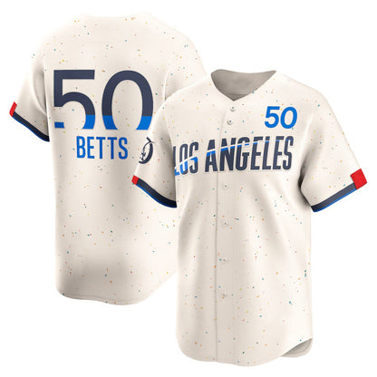 Los Angeles Dodgers #50 Mookie Betts Cream RONA City Connect Limited Player Jersey