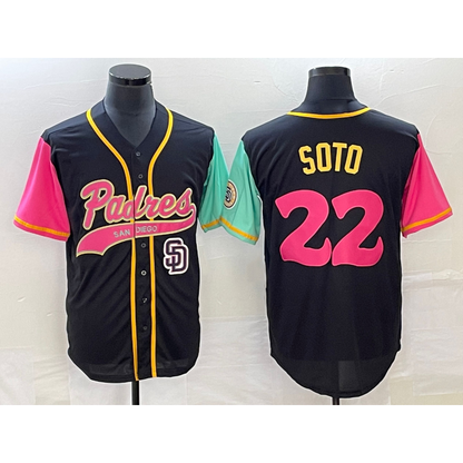 San Diego Padres #22 Juan Soto Black RONA NEW 2023 City Connect Cool Base Stitched Jersey 2