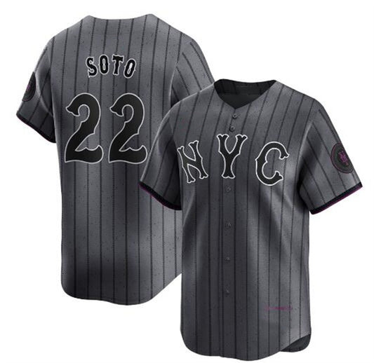 New York Mets #22 Juan Soto Graphite RONA 2024 City Connect Limited Stitched Jersey