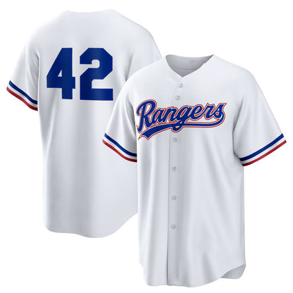 Texas Rangers #42 Jackie Robinson White RONA Home 2025 Day Replica Jersey