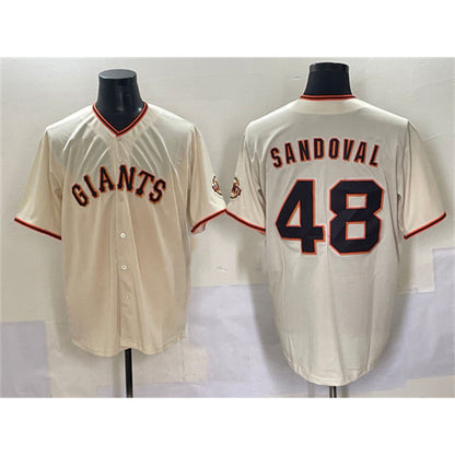 San Francisco Giants #48 Pablo Sandoval Cream RONA 2024 Home Limited Stitched Jersey